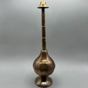 Vintage Middle Eastern Decorated Brass Rose Water Sprinkler